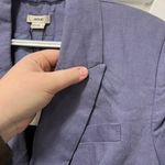 Jason Wu  Womens Blazer Jacket Medium NWT $310 Linen Cropped Blue Career Photo 4