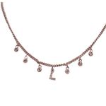 White House | Black Market WHBM “L” dangle rhinestone gold colored choker . Photo 7