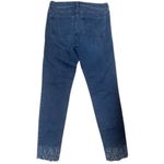 Ann Taylor Floral Embroidered Lace Trim Ankle Skinny Denim Jeans size 8 Tall Photo 3