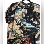 Citron Santa Monica Silk Oriental Japanese button up top 100%silk size 1X Black Photo 1