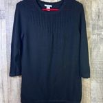 H&M Medium Black Light Weight Crewneck 3/4 Sleeves Knit Sweater Photo 0
