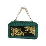 Crochet Pearl handle acrylic gold intricate scroll design front & Back m… Photo 1