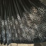 Lapis Women’s Maxi Skirt Small Black Elastic Waistband Pleated Floral Cut Out Photo 5