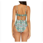 Becca NEW Mosaic Shirred Front One Piece Swimsuit Womens Size Medium $138 Photo 4