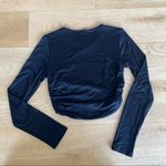 H & M Long Sleeve Ruched Side Top in Black Photo 4