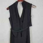 Jones New York Structured Wrap Dress 4 Black Tie Belt Maxi Cocktail Party LBD Photo 2