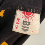 Tropical Blouse Square Neckline Floral‎ Short Sleeves Tie Back Women Black Size L Photo 10