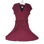 Liz Claiborne  Pink Black Geometric Fit &‎ Flare Dress S Photo 1