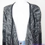 Iz Byer  black grey open‎ front long cardigan sweater, L Photo 1