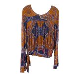 Free People  Paisley Wrap Fiona Surplice Top Boho Photo 10