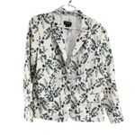 Liz Claiborne Career XXL Floral Blazer White Purple single button office pastel Photo 0