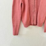 Tommy Bahama Vintage Pink Chunky Knit Zip Up Collar Sweater 100% Cotton M Photo 3