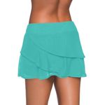 Coco reef Dark Turquoise Mesh Swim Skirt with Boy Shorts sz small Photo 2