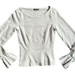 Club Monaco Womens Reeta Space Dye Grey Bell Sleeve Wool LS Sweater Top Sz XS Photo 1