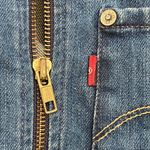 Levi Strauss & CO. Levi's Red Collection Bomber Denim Jacket Cropped Scratched Print Vintage Photo 11