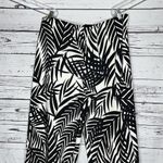 Boston Proper Size XL Black & White Tropical Palm Print Pull-On Wide Leg Pants Photo 1