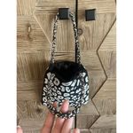 Vintage Leopard Print Beaded Purse Mini Handbag Chic Black Photo 2