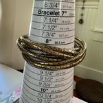 BRASS or Gold Toned Interlocking Bangle Bracelet Photo 1