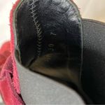 Freda Salvador Burgundy Suede Fringe Chelsea Western Buckle Ankle Boots size 7 Red Photo 11