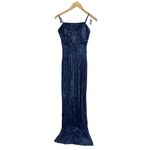 Emerald Sundae  Sequined Gown Size Medium Dark Blue Adjustable Straps Side Slit Photo 1
