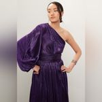 Bronx and Banco  Florence Pleated One Shoulder Slit Gown‎ Maxi Dress Purple M Photo 1