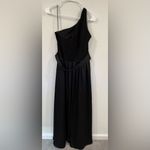 Vera Wang  Black One Shoulder Dress w Satin Sash Size 8 VGUC Photo 4