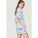 Louna White Blue Doodle Printed High Rise Shorts Size XS Photo 1