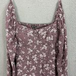 Lila Rose Lily Rose Mini Dress Womens Large Purple Floral Long Sleeve Dainty Boho Coquette Photo 6