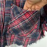 ZARA  plaid distressed button down shirt size medium Photo 3