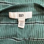 BP  Split‎ Neck Ribbed Short Sleeve Crop Top in Green Trekking Bella Stripe Photo 5