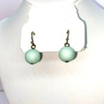 Handmade Mint Seafoam Green Dangle Beaded Earrings Photo 1