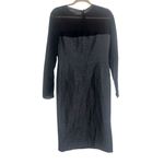 ✨Escada Metallic Grey Wool Blend Sheer Yoke Dariello Pencil Sz 36/6 Dress✨ Black Photo 7