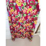 Anastassimo Maxi Dress Size M Pink Floral Print Gathered Neckline Vibrant Size M Photo 6