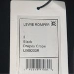 Theory  NWT Women’s Size 2 Black Drapey Crepe Lewie Crewneck Sleeveless Romper Photo 5