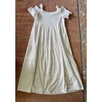 Dunes White Cold Shoulder Maxi Dress Peach Flower Appliqué Lined Size M White Size M Photo 4