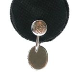 JMS Blue Cameo Screw Bag Silver Tone Earrings Photo 3