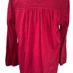 Lucky Brand Red embroidery Accent Blouse Photo 2