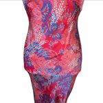 Saloni Floral Pink floral silk mimi Maxi Dress wedding guest sleeveless feminine Size 4 Photo 5