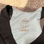 Adidas Workout Top wit Built in Bra Black/light blue Small or XS Photo 2