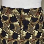 Etcetera Brown Abstract Pattern Wool Silk Straight Pencil Skirt Belt Loops XS Photo 2