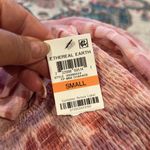 Bar III CROPPED LONG SLEEVE SMOCKED ETHEREAL EARTH PINK FLORAL TOP S Photo 4