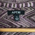 Apt. 9  Purple Gold ZigZag high low Open Waterfall Cardigan metallized 70s sz XL Photo 6