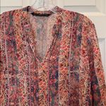 Peruvian Connection  Floral Paisley Blouse Size Medium Photo 3