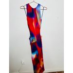 REBECCA VALLANCE Red White Side Waist Cutouts Del Prado Midi Dress size 8 Photo 4