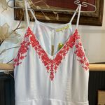 Gianni Bini NWT  Pool Party Maxine Peplum Romper Blue Embroidered - Sz S 💛🎀 Photo 2