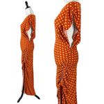 Free People Lakeside Heart Printed Midi Maxi Dress Small Ginger Rust Brown Fall Photo 11