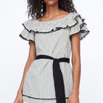 ZARA  Belted Ruffles Dress Sz‎ Small Photo 0