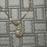 Gold Pearl Pendant Necklace Minimalist Irregular Chic Photo 3