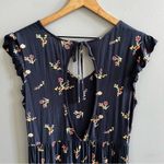 Roxy Rush Minute Short Sleeve Midi Dress Navy Floral Size Small Photo 5
