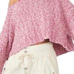 Free People 🆕  Good Day Pullover Short Sleeve Cropped Sweater Pink Rose🆕 Photo 0